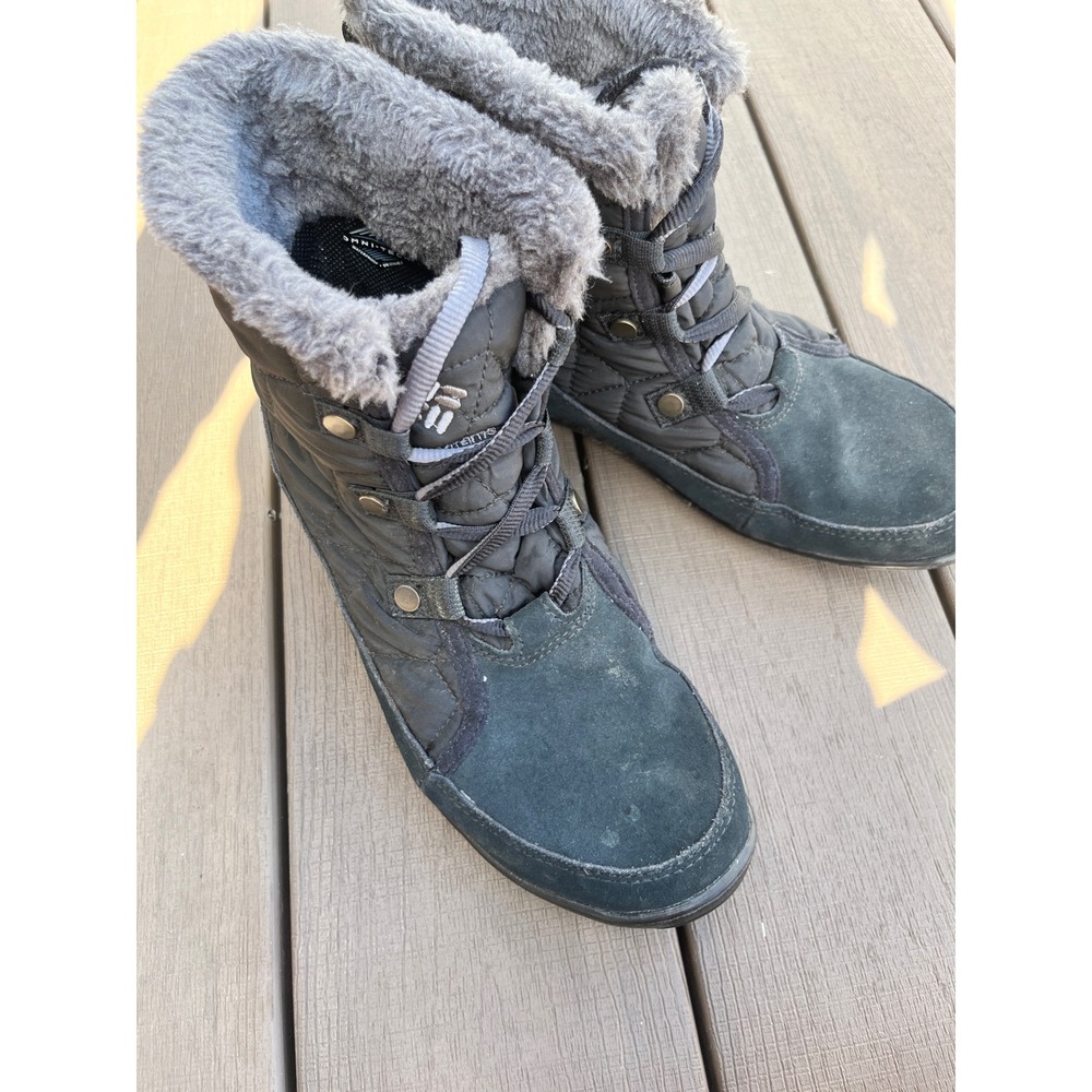 Columbia Minx Shorty II Omni-Heat Waterproof Winter Boots Black Grey BL1593-010